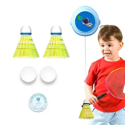 Badminton Rebound Trainer Trainer Set For Single Player Badminton Adjustable Height Practice