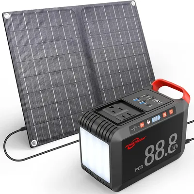 Solar Generator 88.8Wh Portable Power Station with Solar Panel Included, Lithium Ion Battery Power