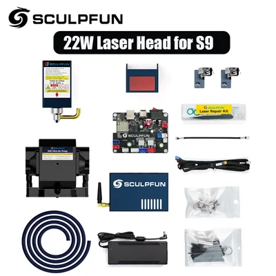 SCULPFUN 22W Laser Module Kit with 32-bit Motherboard High-speed Air Assist Pump and X Y Limit