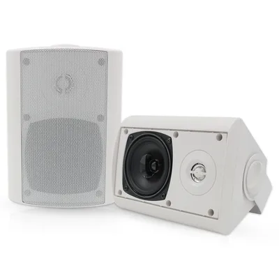 Herdio 2Pcs 4 Inch 200W Outdoor Speakers Waterproof Patio Deck Wall Mount Speakers For Garden Patio