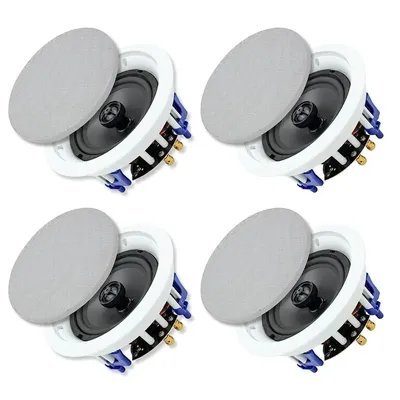 Herdio 6.5 Inch 640 Watts Ceiling Speakers 2 Way Flush Mount Passive Perfect For Office Kitchen