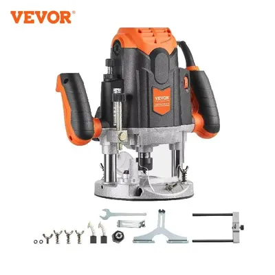 VEVOR Plunge Router 3-1/4 HP 120V Variable Speed Electronic Plunge Base Router Plunge Woodworking