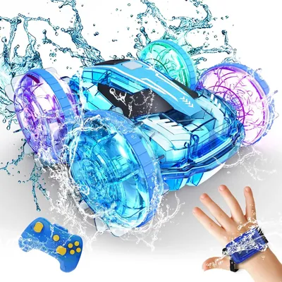 Amphibious Remote Control Car Boat, 4WD Waterproof RC Stunt Car, 2.4GHz Gesture RC Boats Cars with