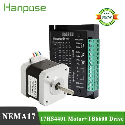 1sets High-Quality NEMA 17 Stepper Motor 4-lead 40mm 1.8A 40N.CM 17HS4401 motor with TB6600 stepper