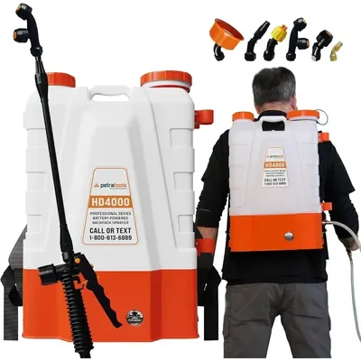 PetraTools 4 Gallon Battery Powered Backpack Sprayer (HD4000) – Extended Spray Time Long-Life