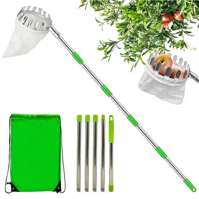 Agricultural Garden Hardware Tools High Altitude Portable Fruit Picker Head Basket With Telescopic