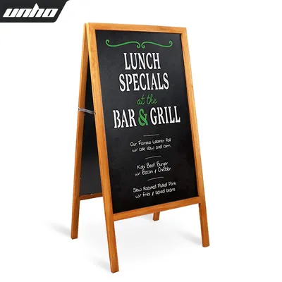 Outdoor Wooden Advertising Board Magnetic Double Sided Blackboard Chalkboard Display Stand Wood