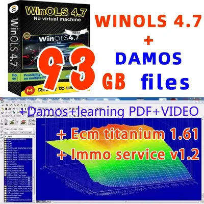 Hot Selling WinOLS 4 7 93GB WINOLS DAMOS ECM TITANIUM 26100 Immo Service Tool v1 2 for Auto Repair