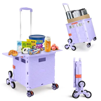 SELORSS Large Capacity Foldable Utility Cart Outdoor Portable Shopping Carts Vegetable Basket Cart