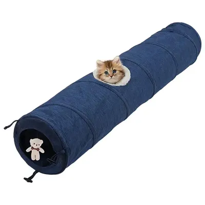 Cat Tube Tunnel Foldable Tube Tunnel For Outdoor Indoor Dog Playing Small Animal Exercise Habitat