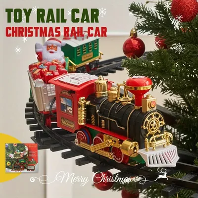 Christmas Train Electric Toys Christmas Tree Decoration Train Track Frame Railway Car with