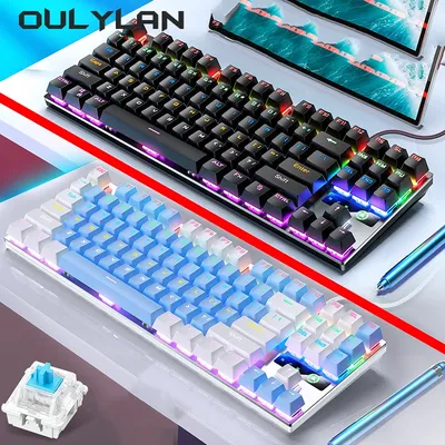 NEW ZK3 Metal Mechanical Keyboard 104 Keys 87 Keys Luminous Blue Switch Computer Accessories