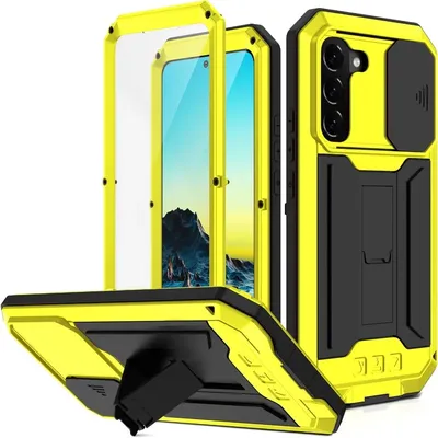 For Samsung S24 S23 S22 Plus S21 Ultra Luxury Rugged Metal Armor Shockproof Case with Screen