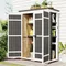 Outdoor 5.5ft Hx4.1ft L Wood Storage Shed, Garden Tool Cabinet with Waterproof Asphalt Roof, Four