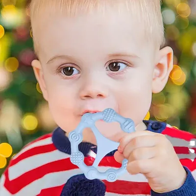 Wheel Teether Textured Hand Teethers Ring Soft Food Grade Easy To Hold Hand Molar Teether Soothe