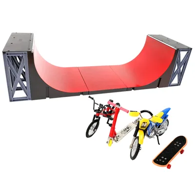 Mini Finger Skateboard Skate Set Toy DIY Skate Park Ramp Set Extreme Sport Fingers Training Toys