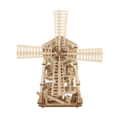 Dutch windmill Model DIY 3D Wooden Puzzle Building Block Kits Assembly Toy Birthday Gift For Kids