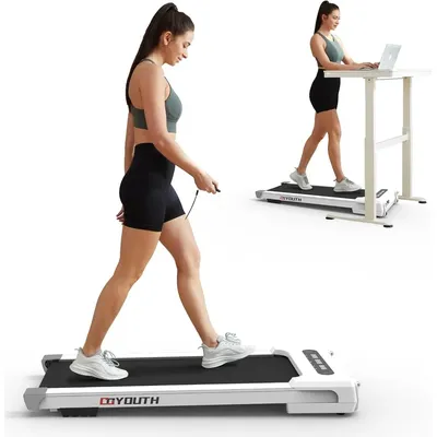 2 in 1 Under Desk Electric Treadmill Motorized Exercise Machine with Wireless Speaker, Remote