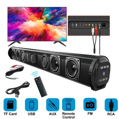 2024 Soundbar Sound Wireless Bluetooth Car Computer Speaker Stereo Tv Home Theater Sombar For 3.5mm