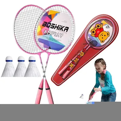 Badminton Rackets Set 2pcs Professional Portable Badminton Rackets With Carrying Bag And 3 Badminton