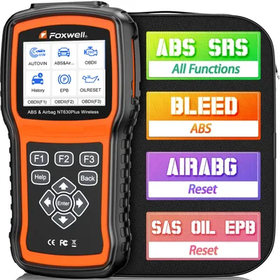 Foxwell NT630 Plus OBD2 Automotive Scanner Code Reader Brake Bleeding ABS Airbag SRS Reset Crash