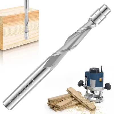 Upcut Spiral Flush Trim Router Bit Sturdy Carbide Flush Cut Router Bit with 1/4inch Shank Double