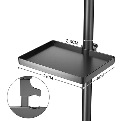 Mic Stand Tray Sturdy Sound Card Tray Clamp On Rack Tray Holder Shelf for Recording Live Broadcast