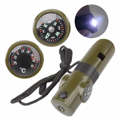 Seven-in-one Whistle Multi-function Compass Survival Whistle Outdoor Products Jungle Survival