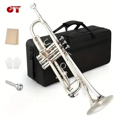 JINYIN JYTR-E109 Professional Trumpet B-flat Brass Nickel Plate Trumpet Jazz Instruments Band Horn