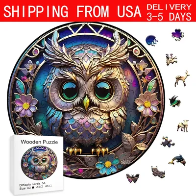 Window Owl, Various Special-shaped Wooden Puzzles, Creative Creative Gifts For Senior Players,