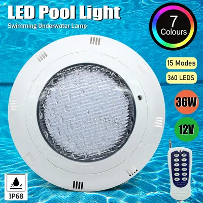 AC 36W 12V Multi Color Swimming LED Pool Lights RGB Underwater Light Waterproof Lamp IP68