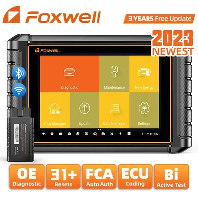 FOXWELL NT909 OBD2 Automotive Scanner OE-Level All System Bi-directional ECU Coding Refresh Hidden