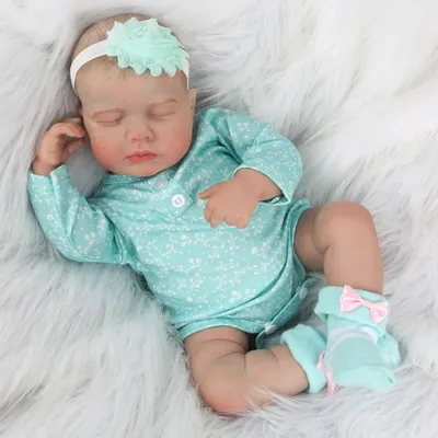 Reborn Baby Dolls Girl - 20 Inch Realistic Newborn Full Body Vinyl Sleeping Baby Doll Real Life