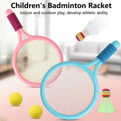 Badminton Racquet Set For Kids Non Slip Badminton Set Game Equipment Portable Indoor Outdoor Sports