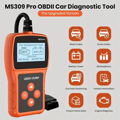 Auto OBD2 Scanner, Live Data & Battery Tester, OBDII Car Fault Detector EOBD Scanner Code Reader