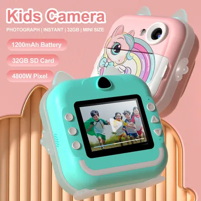 Children Digital Camera With 32G SD Card Kids Instant Print Camera Bluetooth Wireless Thermal