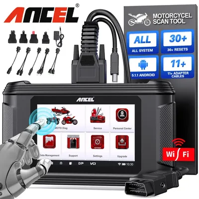 ANCEL MT500 Motorcycle Scanner All System ECU Coding Oil Rese OBD2 Diagnostic Scan Tool for BMW