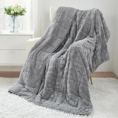 20 Pound Weighted Blanket, 60“ X 80”, Double Sided Fluffy Fleece, Sherpa Large Weighted Blanket,