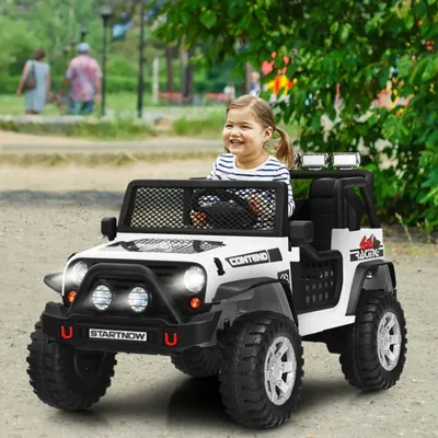 2-Seater Ride on Truck 12V Battery Powered Electric Vehicle w/Remote Control 2 Speeds Spring