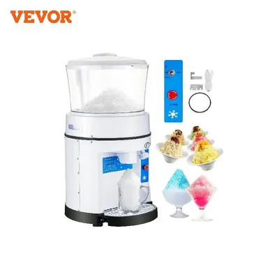 VEVOR Commercial Ice Shaver Crusher 1100LBS/H with 17.6 LBS Hopper Tabletop Electric Snow Cone Maker