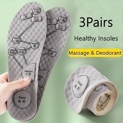 Deodorant Healthy Insoles for Shoes Massage Acupoints Arch Support Plantar Fasciitis Template Insole