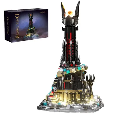 Lord Dark Tower Building Set, Magic Castle Building Blocks Set, Castle Architecture Bricks with LED