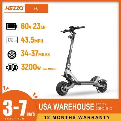 HEZZO F6 electric scooter 60V voltage 1600W dual motor 10 inch off-road folding scooter 23AH battery