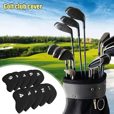 New 10 Pcs Thick Synthetic Neoprene Golf Iron Head Cover Set Headcover Fit for Callaway,Ping,