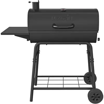 Heavy Duty Charcoal Barrel BBQ Grill, Outdoor Cooking, Side shelf, For Camping, Patio, Backyard,