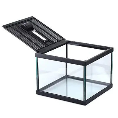 Reptile Amphibians Tank Glass Terrarium Box Ventilation Visible Habitat Single-Door Waterproof