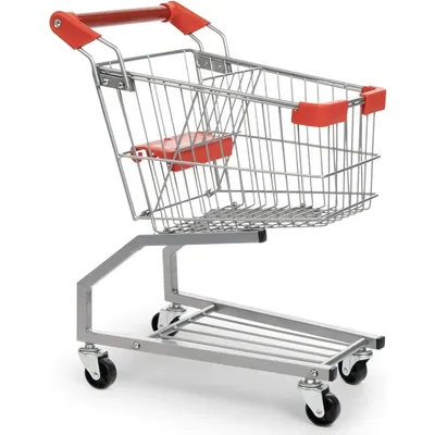 Milliard Toy Metal Shopping Cart - Supermarket Pretend Play Grocery Cart for Kids and Toddlers