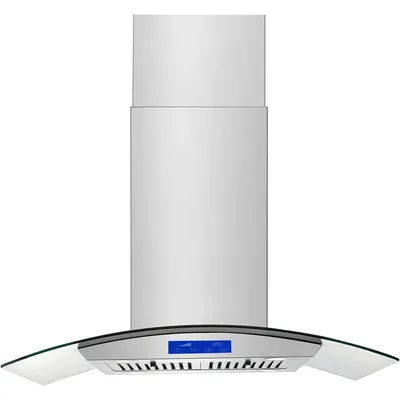 Tieasy 36 inch Island Type 900 CFM with Permanent Filters Led Bulbs Touch Button Range Hood