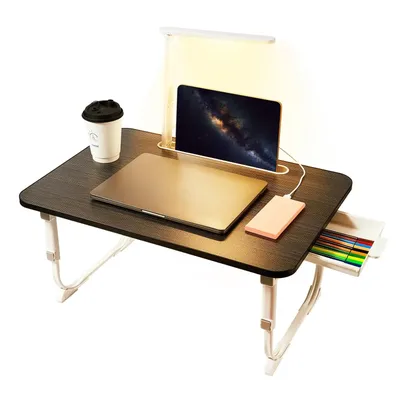 Laptop Desk for Bed Lap Desk with LED Desk Light, Adjustable Tablet Bed Table with Foldable Legs