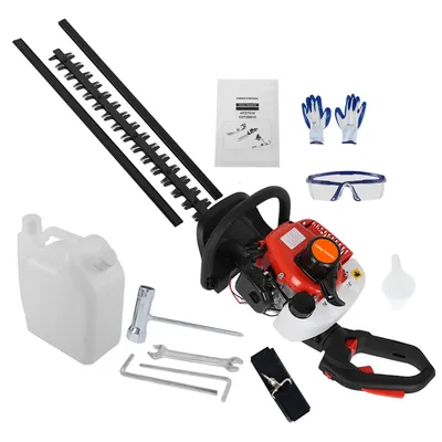 1 Set 24 Inch Fuel-efficient Low Voice High-powered Hedge Trimmer Double Side Blade 26cc Gas Bush